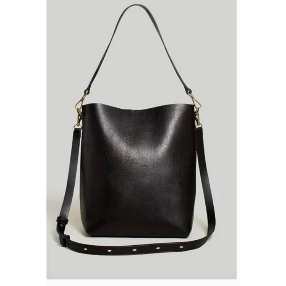 Madewell $168 The Transport Bucket Bag Black NM952 D